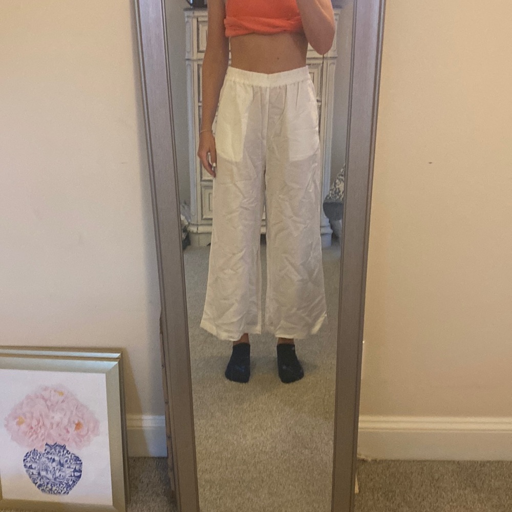 H&M white linen pants